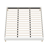 Oikiture Bed Frame King Size Bed Base White Boucle