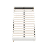 Oikiture Bed Frame King Single Size Bed Base White Boucle