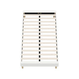Oikiture Bed Frame King Single Size Bed Base White Boucle - Close-Up Angle