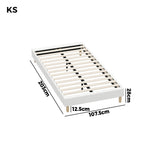 Oikiture Bed Frame King Single Size Bed Base White Boucle