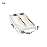 Oikiture Bed Frame King Single Size Bed Base White Boucle - Top-Down View
