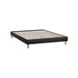 Oikiture Bed Frame Queen Size Bed Base Black Leather