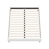 Oikiture Bed Frame Queen Size Bed Base White Boucle - Extra Image