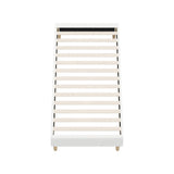 Oikiture Bed Frame Single Size Bed Base White Boucle