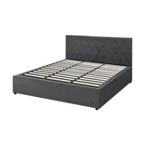 Oikiture Bed Frame King Size Gas Lift Base Storage Fabric Grey - Extra Image