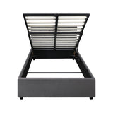 Oikiture Bed Frame King Single Gas Lift Base Storage Fabric Grey