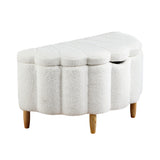 Oikiture Boucle Bed Frame with Ottoman Set Scallop Shaped Sherpa Bedhead Single - Top-Down View