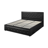 Oikiture King Bed Frame with Storage Space Gas Lift Black