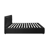 Oikiture King Bed Frame with Storage Space Gas Lift Black