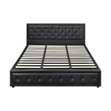 Oikiture King Bed Frame with Storage Space Gas Lift Black