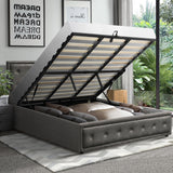 Oikiture King Bed Frame with Storage Space Gas Lift Grey - Extra Image
