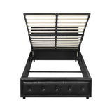 Oikiture King Single Bed Frame with Storage Space Gas Lift Black
