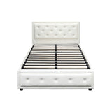 Oikiture King Single Bed Frame with Storage Space Gas Lift White