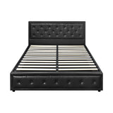 Oikiture Queen Bed Frame with Storage Space Gas Lift Black