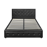 Oikiture Queen Bed Frame with Storage Space Gas Lift Black - 45-Degree Angle