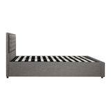 Oikiture Queen Bed Frame with Storage Space Gas Lift Grey