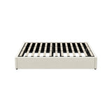 Oikiture Bed Frame King Size Gas Lift Storage Base Velvet Cream
