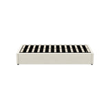 Oikiture Bed Frame King Single Gas Lift Base Velvet Cream