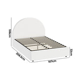 Oikiture Bed Frame King Single With Gas Lift Base PU Leather White - Extra Image
