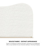 Oikiture Bed Frame Double Size White Boucle Cloud Shape - Extra Image