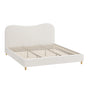 Oikiture Bed Frame King Size White Boucle Cloud Shape
