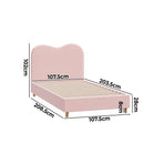Oikiture Bed Frame King Single Size Pink Boucle Cloud Shape, image 6