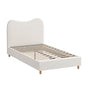 Oikiture Bed Frame King Single White Boucle Cloud Shape