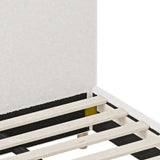 Oikiture Bed Frame King Single White Boucle Cloud Shape - Extra Image