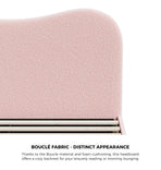 Oikiture Bed Frame Queen Size Pink Boucle Cloud Shape
