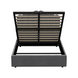 Oikiture Bed Frame Double Size Gas Lift Velvet Grey - Extra Image
