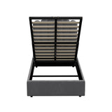 Oikiture Bed Frame King Single Gas Lift Velvet Grey