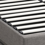 Oikiture Double Bed Frame with Gas Lift LED Storage Space Grey