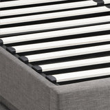 Oikiture Queen Bed Frame with Gas Lift LED Storage Space Grey
