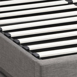 Oikiture Queen Bed Frame with Gas Lift LED Storage Space Grey - Low Angle