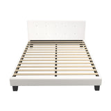 Oikiture Bed Frame Double Size White Boucle - Extra Image