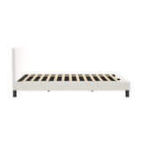 Oikiture Bed Frame King Single White Boucle - Extra Image