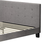 Oikiture Bed Frame Queen Size Wooden Fabric Grey