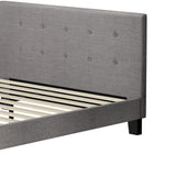 Oikiture Bed Frame Queen Size Wooden Fabric Grey - Top-Down View