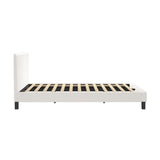 Oikiture Bed Frame Queen Size White Boucle - Extra Image
