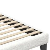 Oikiture Bed Frame Single Size White Boucle - Rear View