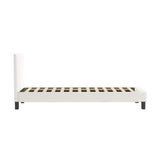 Oikiture Bed Frame Single Size White Boucle - Top-Down View