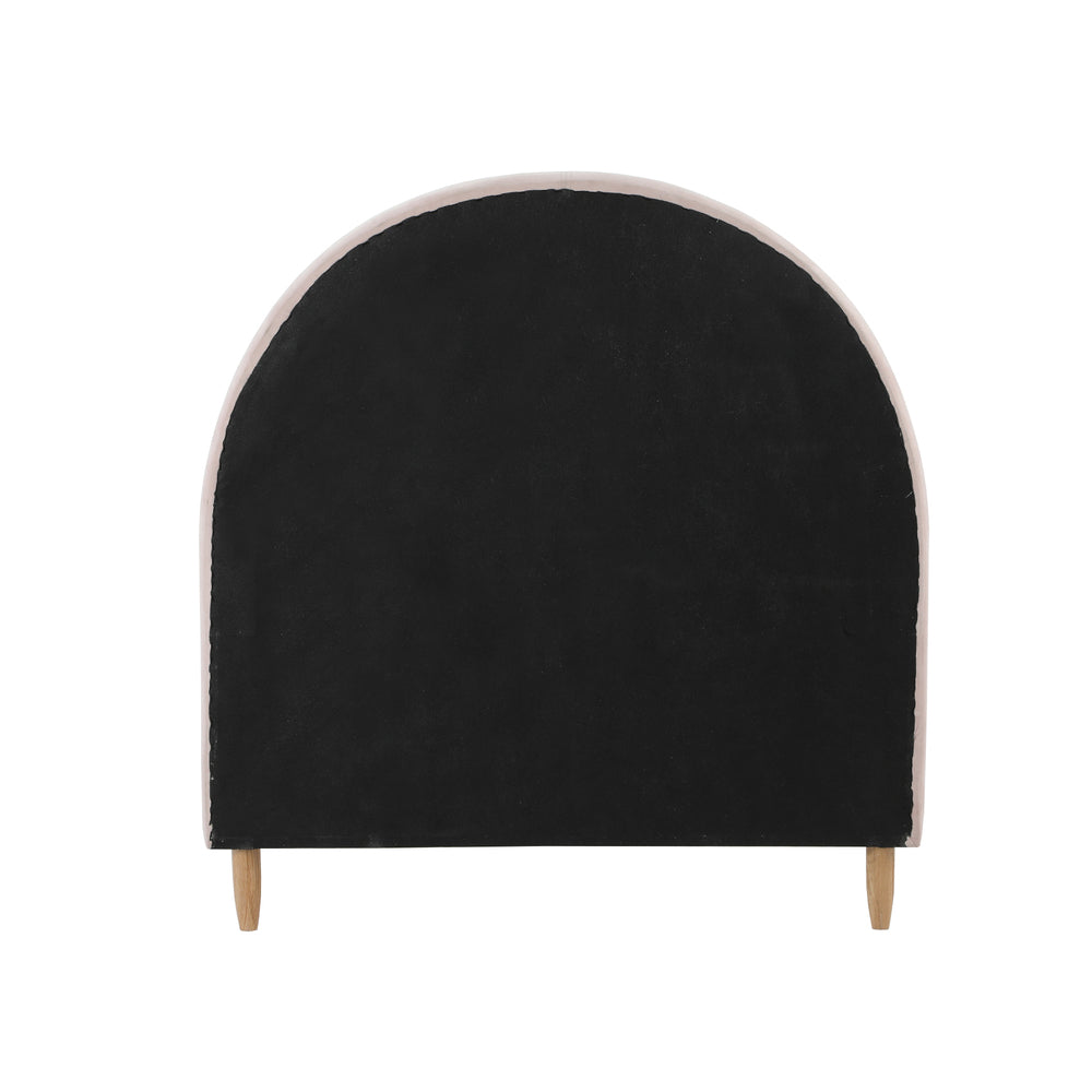 Oikiture Bed Frame Single Size Kids Bed Frame Pink Velvet