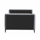 Oikiture Bed Frame Double Size Beds Platform Velvet Fabric Grey
