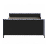 Oikiture Bed Frame King Size Beds Platform Velvet Fabric Grey