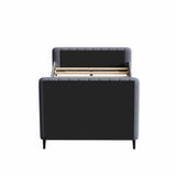 Oikiture Bed Frame King Single Beds Platform Velvet Fabric Grey