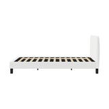Oikiture Bed Frame Double Size Base White Boucle TOFU - Extra Image