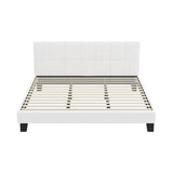 Oikiture Bed Frame King Size Base White Boucle TOFU