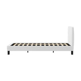 Oikiture Bed Frame King Single Base White Boucle TOFU - Close-Up Angle