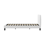 Oikiture Bed Frame Single Size Base White Boucle TOFU