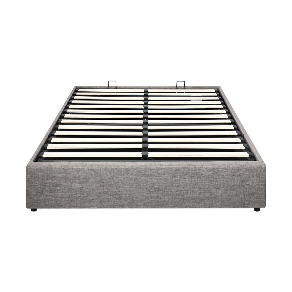 Oikiture Bed Frame Double Size Gas Lift Base With Storage